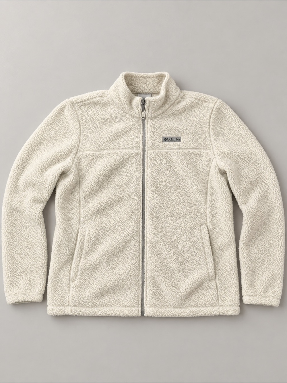 Columbia Men’s XL Cream Sherpa Fleece Full-Zip Jacket